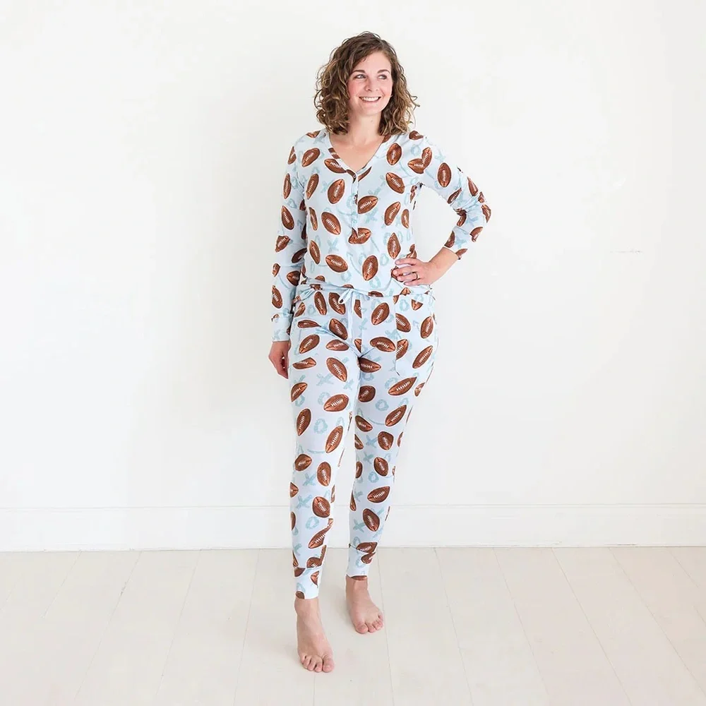 NWT Posh Peanut Long Sleeve Field Day Football Pajama Set Size 3XL